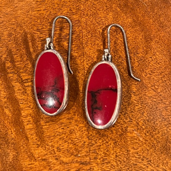 Red Jasper Sterling Silver 925 Red Coral 1.5"
Dangle Earrings super cute red - Picture 1 of 7